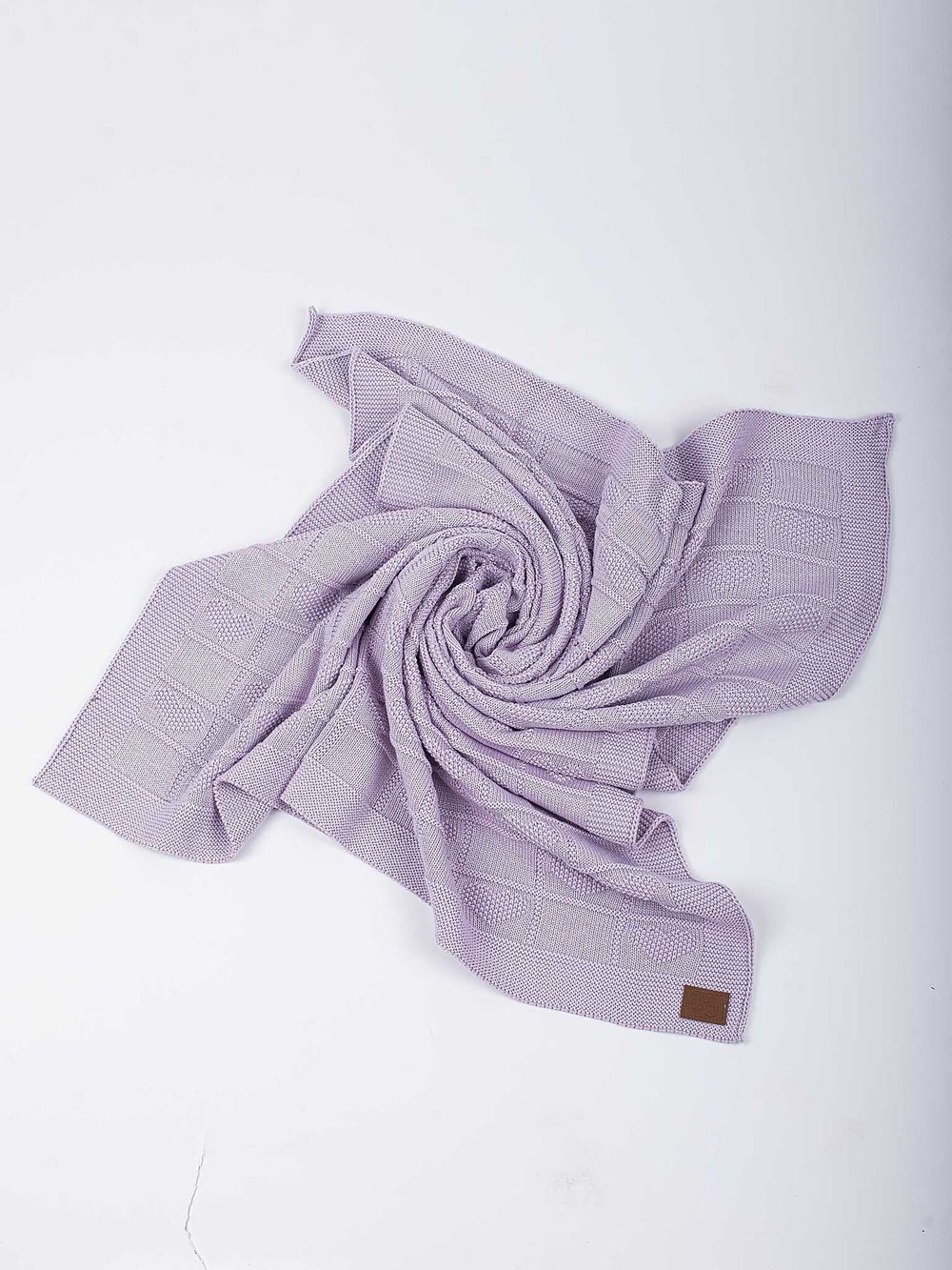 Плед вязаный хлопковый "Лаванда" 0+