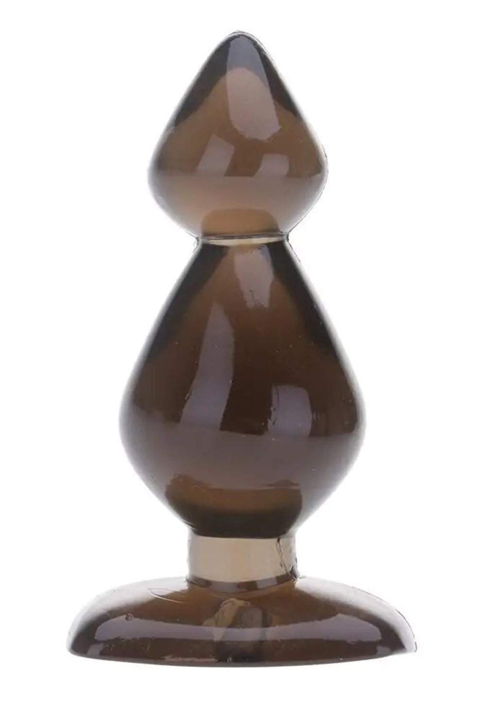 Дымчатый анальный плаг в форме пирамидки - 8 см. (Цвет: дымчатый)