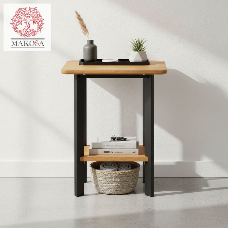 Журнальный столик 40х40х55, Виби, прикроватный, консоль, массив дуба, MAKOSA