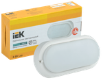 Светильник светодиодный ДПО 4011 8Вт IP54 4000K овал белый пластик IEK