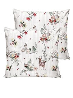 Наволочка комплект 2шт перкаль Сказка "Сочельник (зел)" 70x70 см на молнии