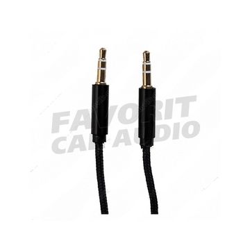 Кабель AUX, Jack 3,5mm(m) - Jack 3,5mm(m) FINITY, Sirius, 1.0м, круглый, ткань, в переплёте, цвет: чёрный