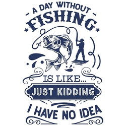принт PewPewCat A day without fishing синий на белую футболку