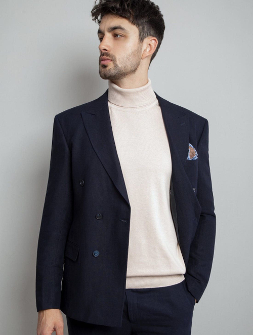 Двубортный костюм мужской (синий) С7