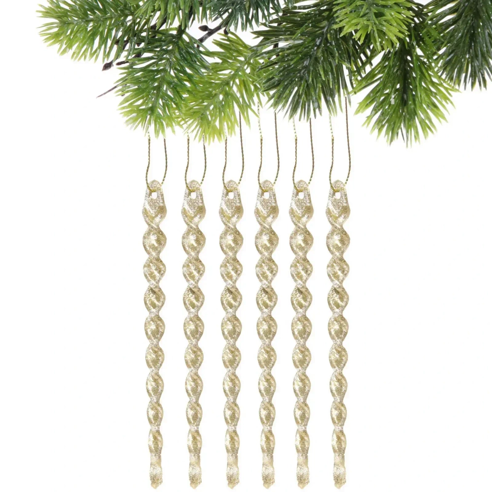 Подвеска «Волшебная сосулька» 13 см (набор 6 шт), Золото