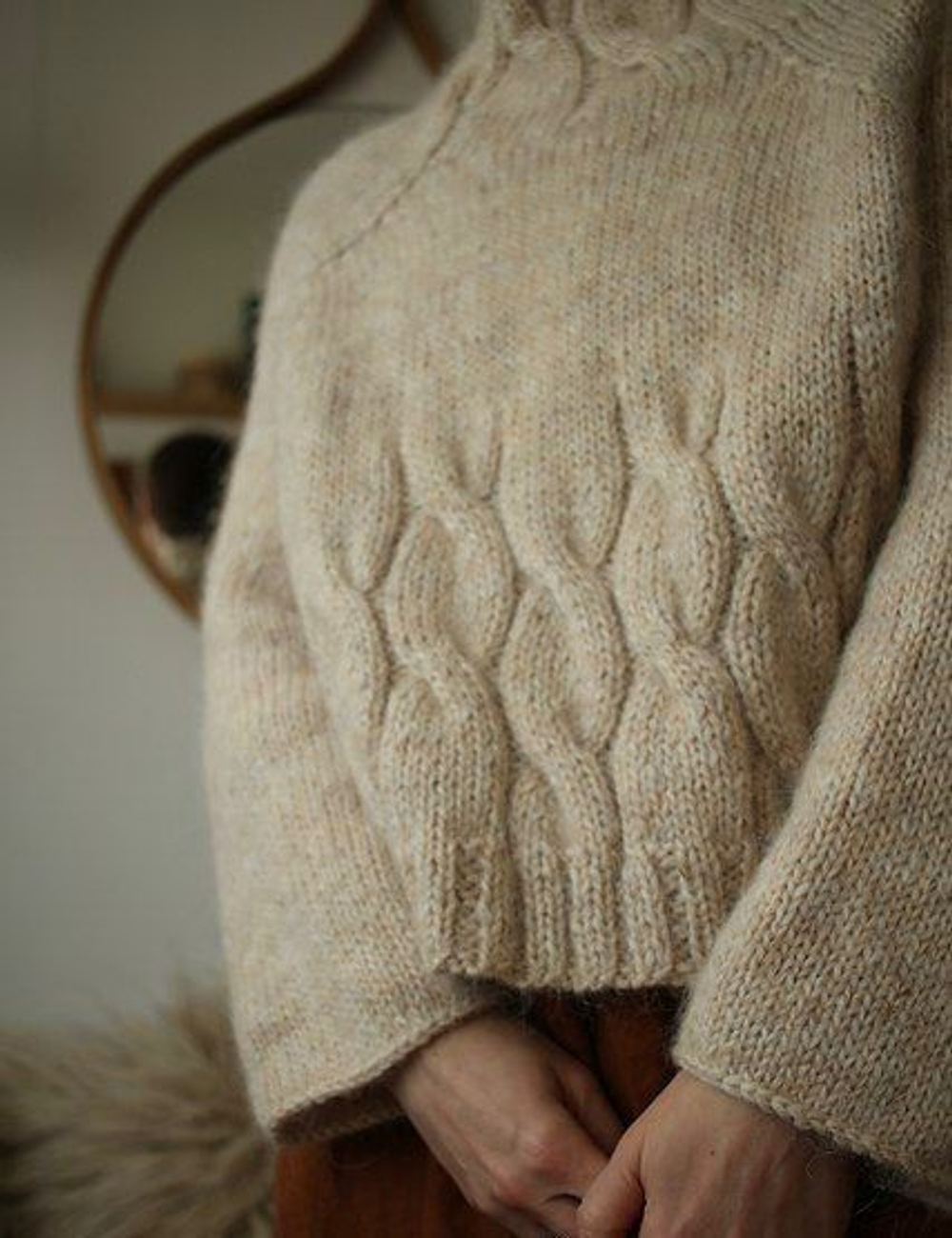 Описание по вязанию джемпера спицами "Dark Moss"