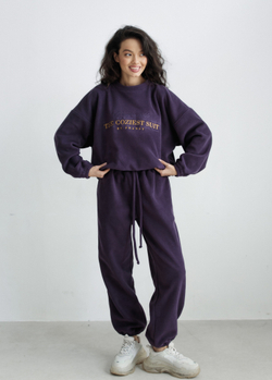 Свитшот THE COZIEST SUIT, темно-фиолетовый