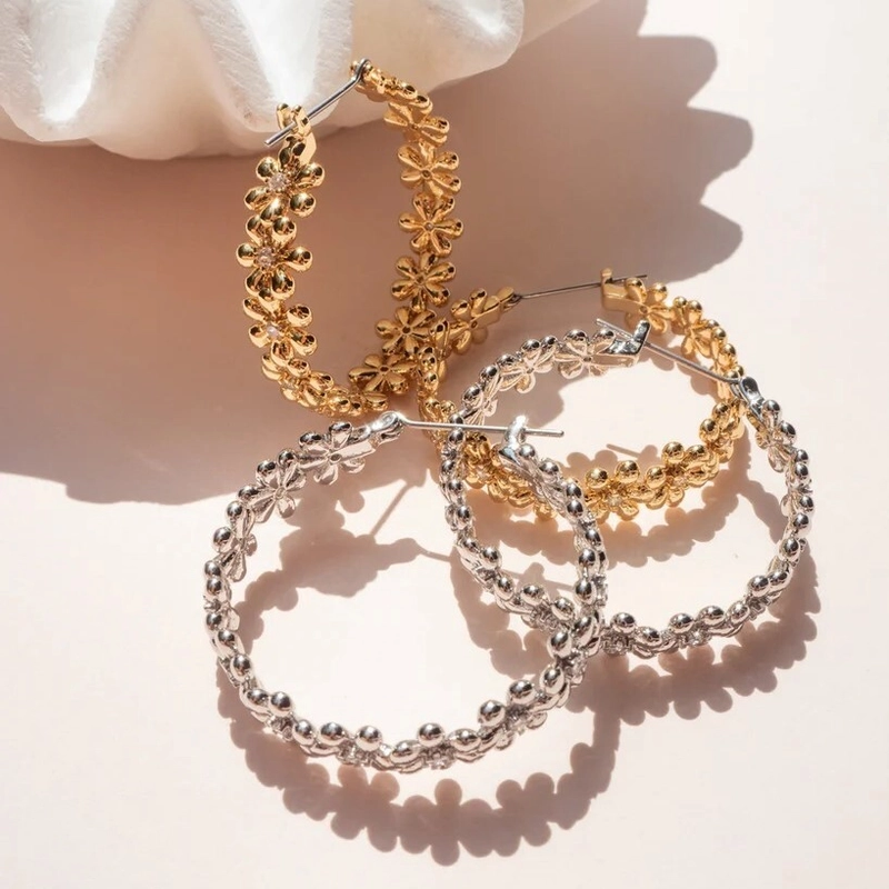 Серьги Ромашковая Цепочка – Золото