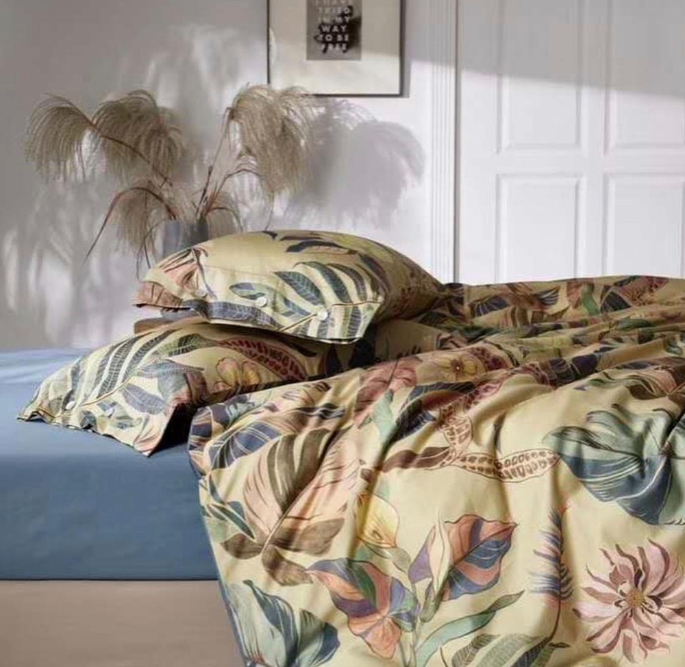 Комплект постельного белья ZEPHYR HOME ЕВРО пг. Мако-Сатин,Египетский хлопок желтый