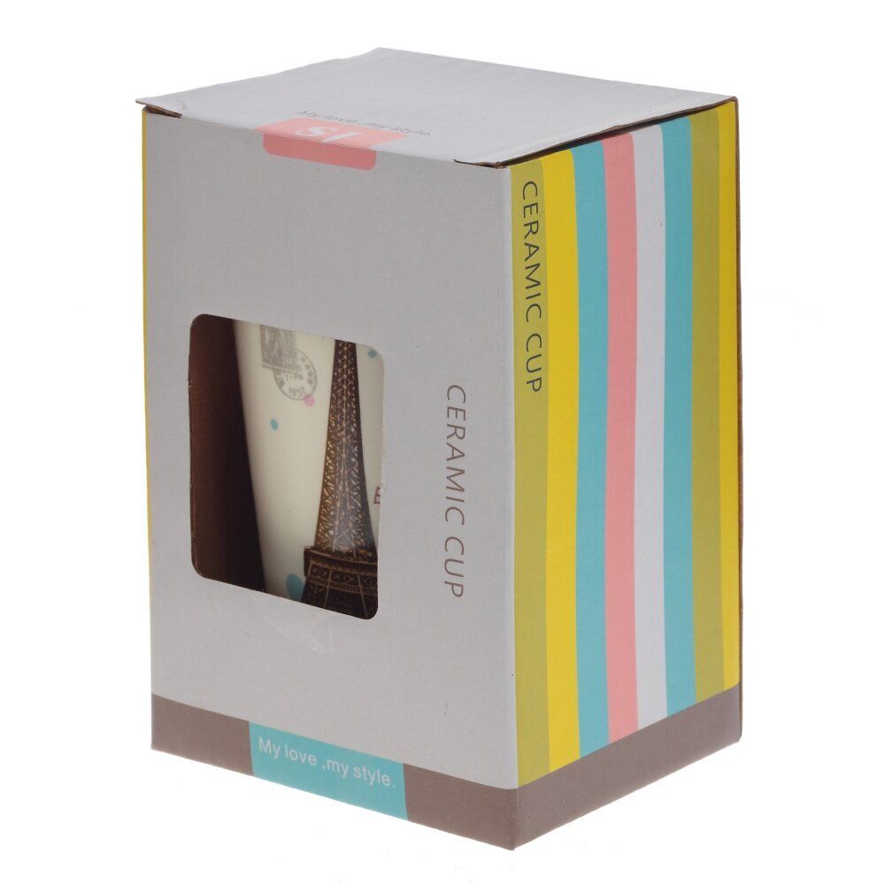 GAEM Кружка с крышкой и ложкой, 300 мл, L10 W8 H13 см, 4в.