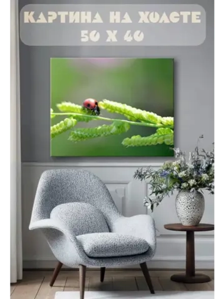 Картина на стену 40 X 50 Божья коровка