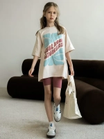 Костюм для девочки на лето, футболка и велосипедки