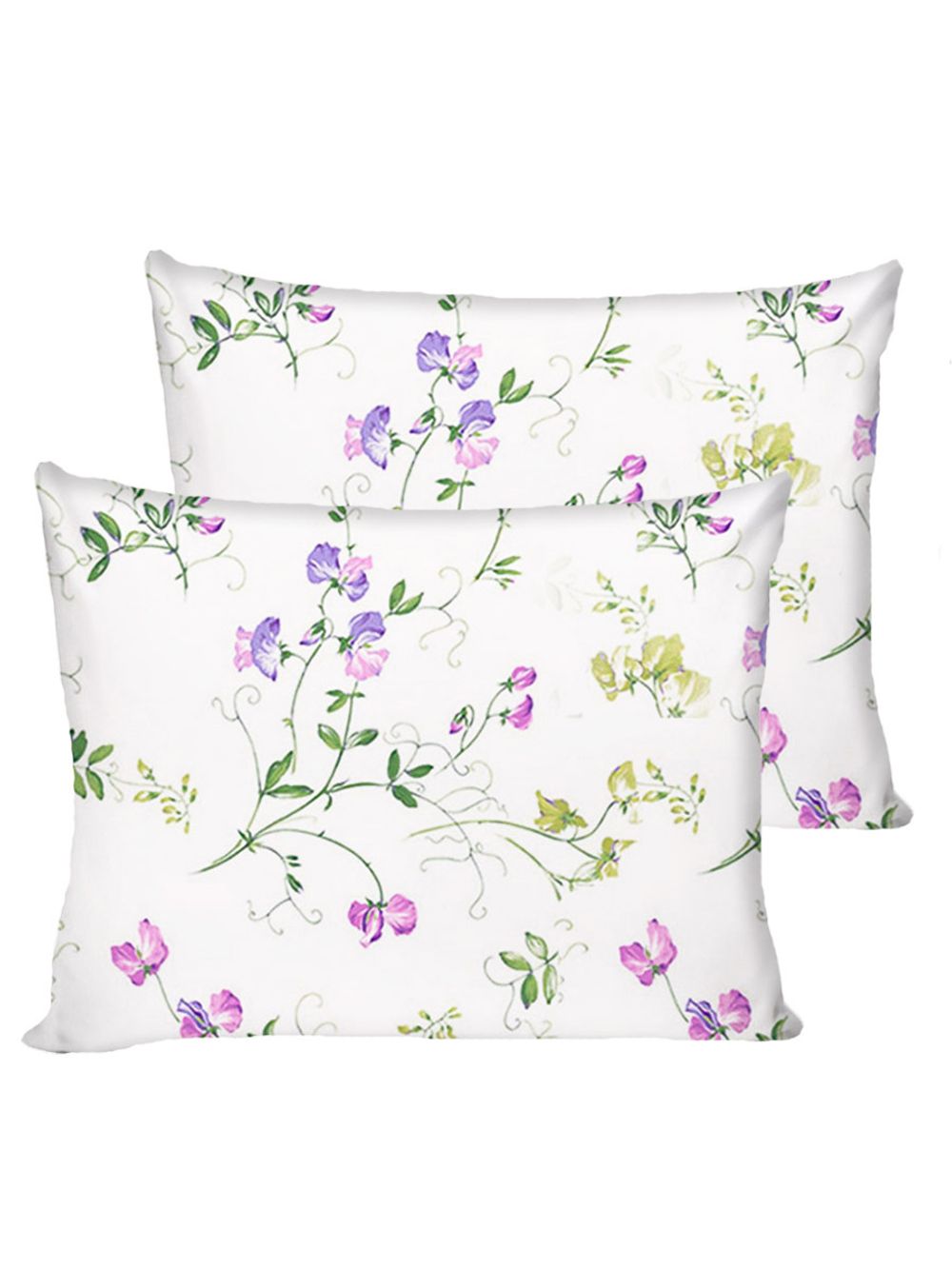 Постельное белье  "Душистый горошек" евро   наволочки 50х70 2шт Простынь на резинке 180х200 см  Пододеяльник 200х215 см