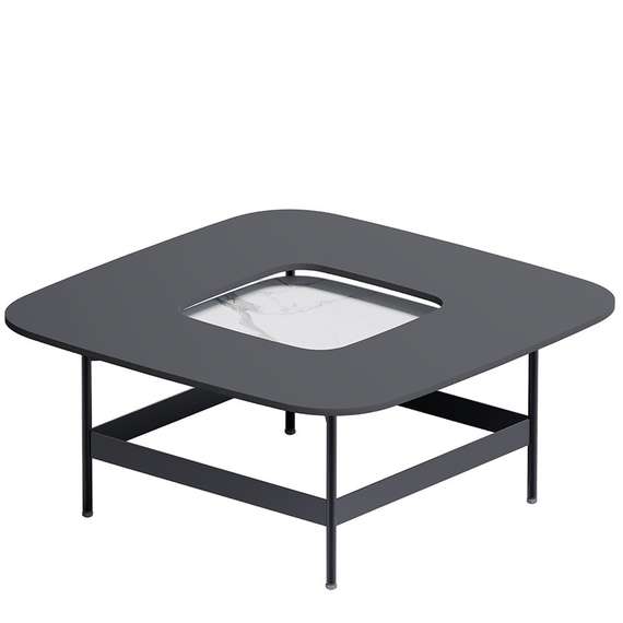 Журнальный столик Space S, 80х80 см, черный/светлый камень