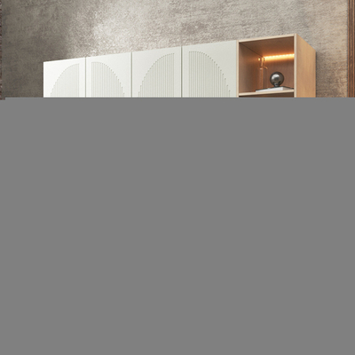 Шкаф Агератум МДФ четырехсекционный с стеллажом Лайн керамика (0,27) А10032 матовая - Дуб Сонома 3025  260*50*260