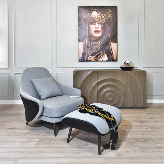 Кресло с оттоманкой Angie