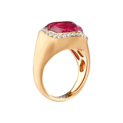 Кольцо с Рубеллитом и Бриллиантами, R0030-12/1