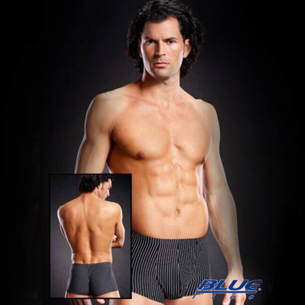 Трусы мужские транк-боксеры S/M 46-48 (Цвет: черный с белыми полосками)