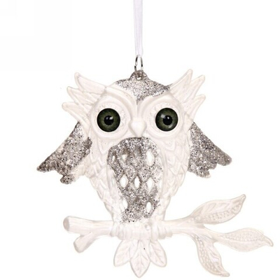 Подвеска «Сова сказочная» 14 см, белый
