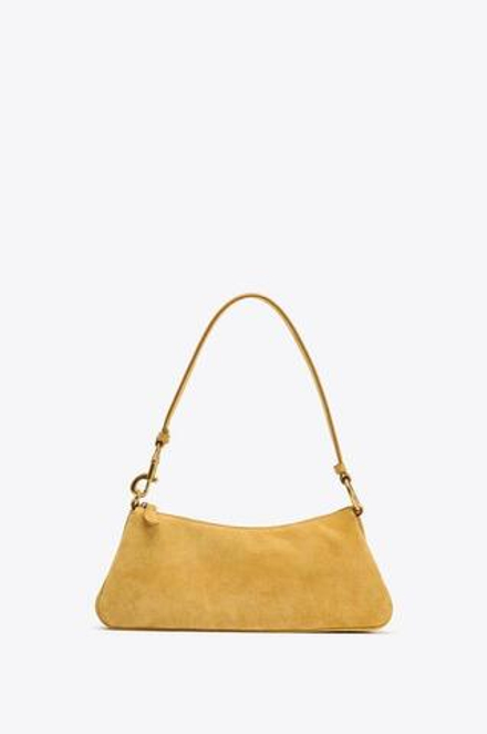 ZARA КОЖАНАЯ СУМКА ЧЕРЕЗ ПЛЕЧО, ГОРЧИЧНО-ЖЕЛТЫЙ