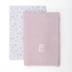 Набор муслиновых пеленок Lollycottons Кролик Лаппин, Розовый