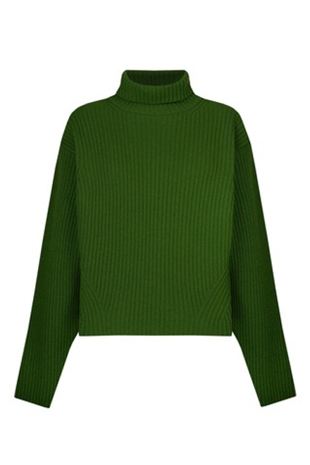 Зелёный шерстяной свитер