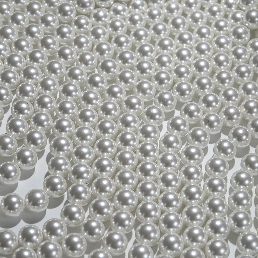 Хрустальный жемчуг, оттенок "Белый", шар 10мм, улучшенное покрытие