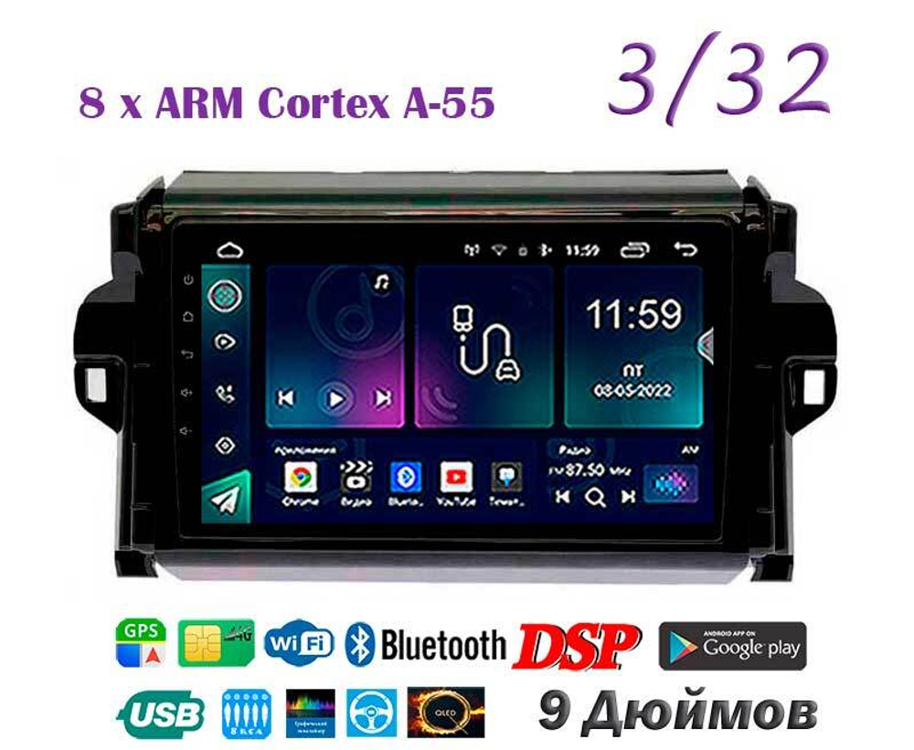 Topway TS18 3+32GB 8 ядер для Toyota Fortuner 2015-2018