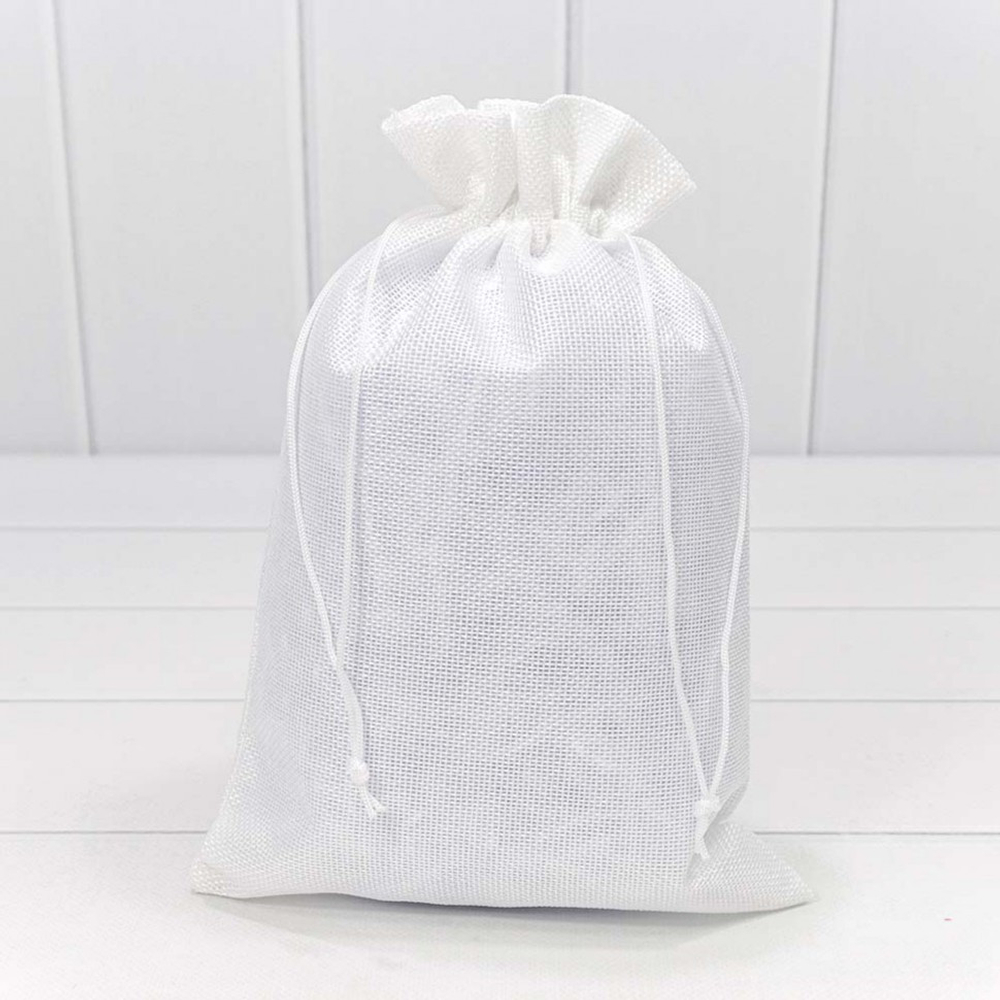 Мешочек 20х30см Лен искусственный (Белый)