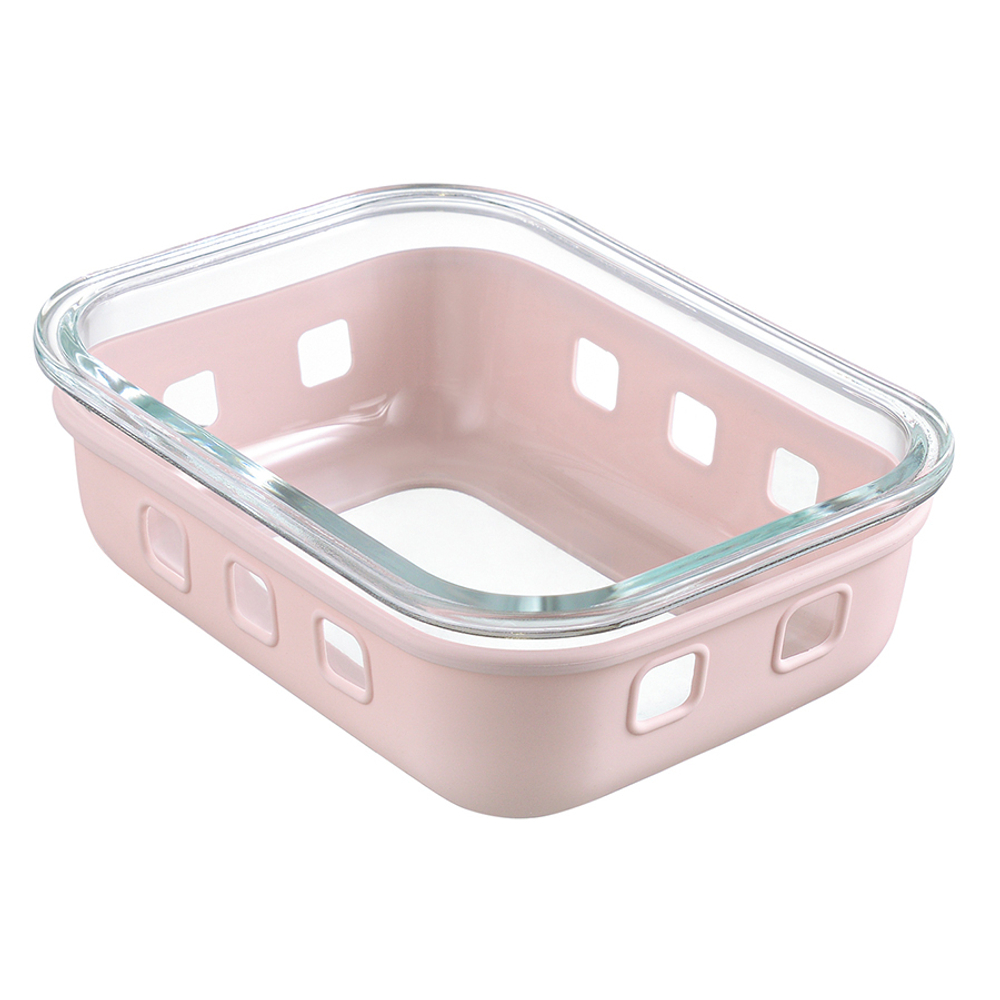 Контейнер для запекания, хранения и переноски продуктов в чехле smart solutions, 640 мл, розовый
