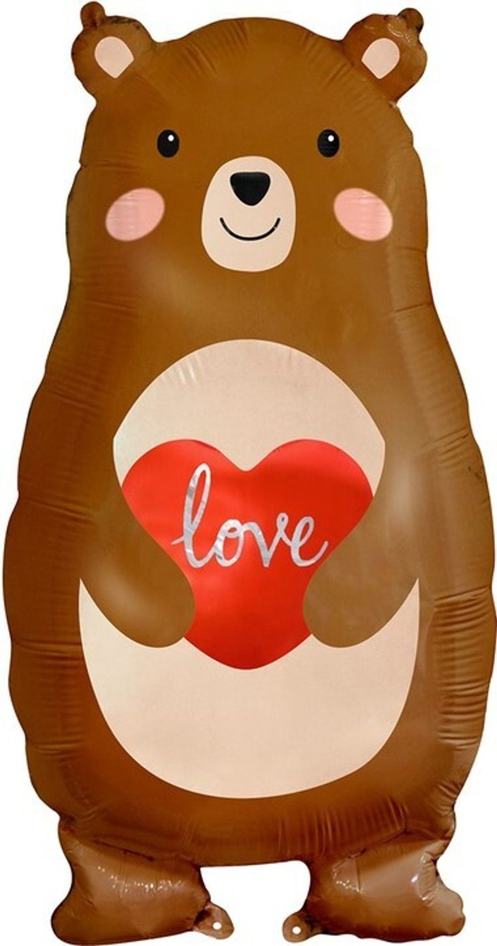 Шар (31''/79 см) Фигура, Мишка с сердцем, 1 шт.