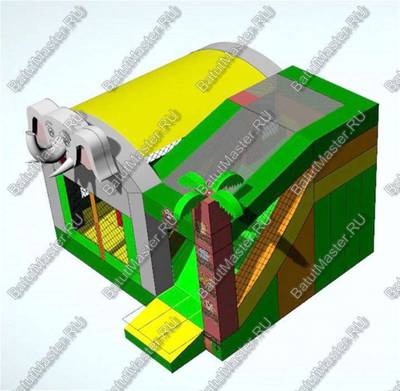 Коммерческий надувной батут "Слоник" с крышей