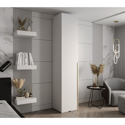 Распашной шкаф-пенал Мори - 1 Белый Снег 8685 BS  30*50*240