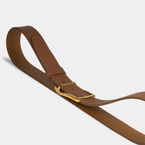 Ремень кожаный мужской из натуральной кожи сафьяно 35 мм, цвета карамель