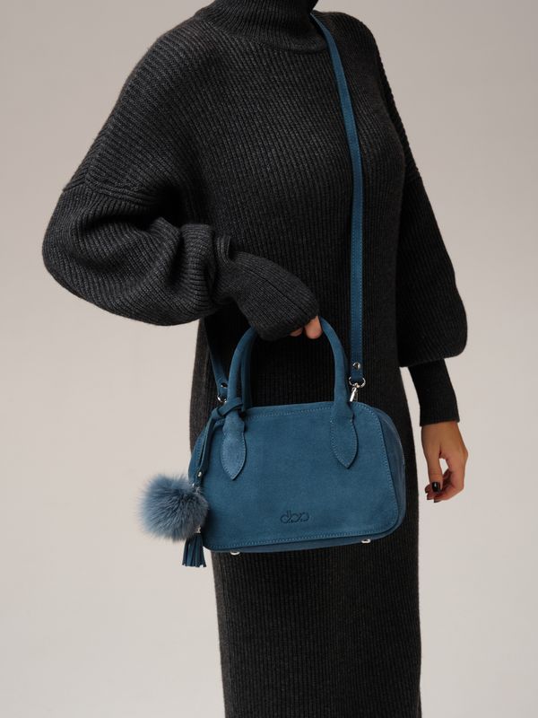 Замшевая сумка DBR 31348 синий туман