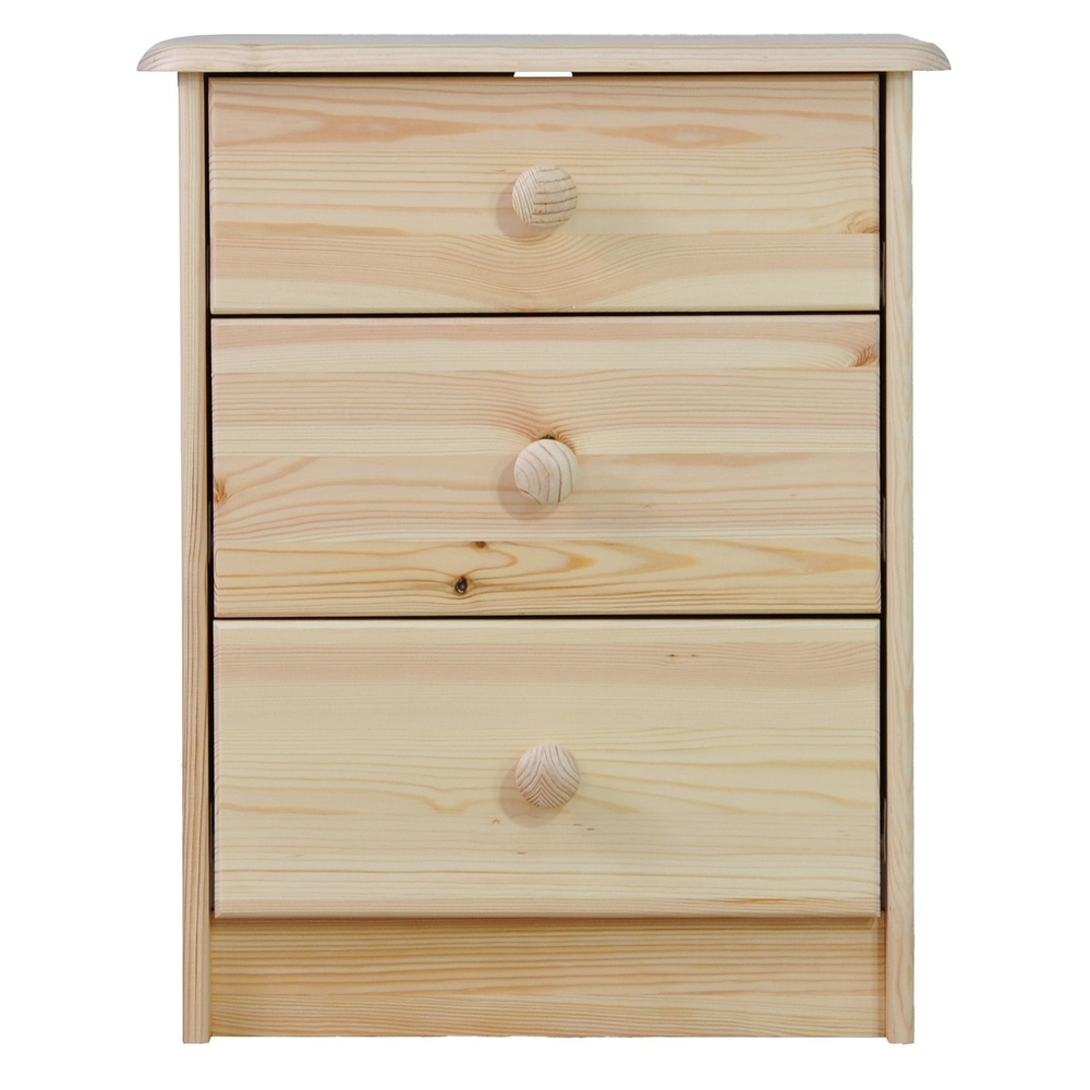 Комод деревянный Хаба 3 ящика из массива сосны, 43х34х53 см, в натуральной отделке