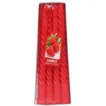 Свеча «Валенсия» (набор 4 шт) 20 см, Красный (с ароматом клубники)