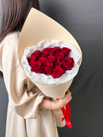 15 красных роз 50 см