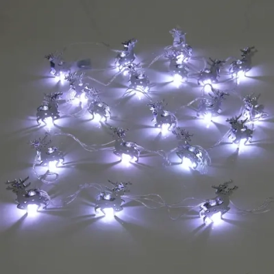 Гирлянда для дома «Серебряный олень» 4м 20 ламп LED, 6*4 см прозр.пров.,1 реж, IP-20, Белый (возможность соединения)