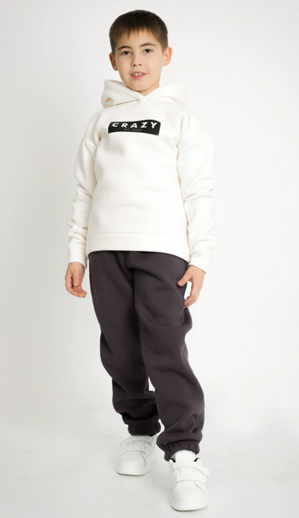 Брюки для мальчиков футер "Даймон-4" KIP-ШТ-16/4 р.122 коричневый (Ивашка)