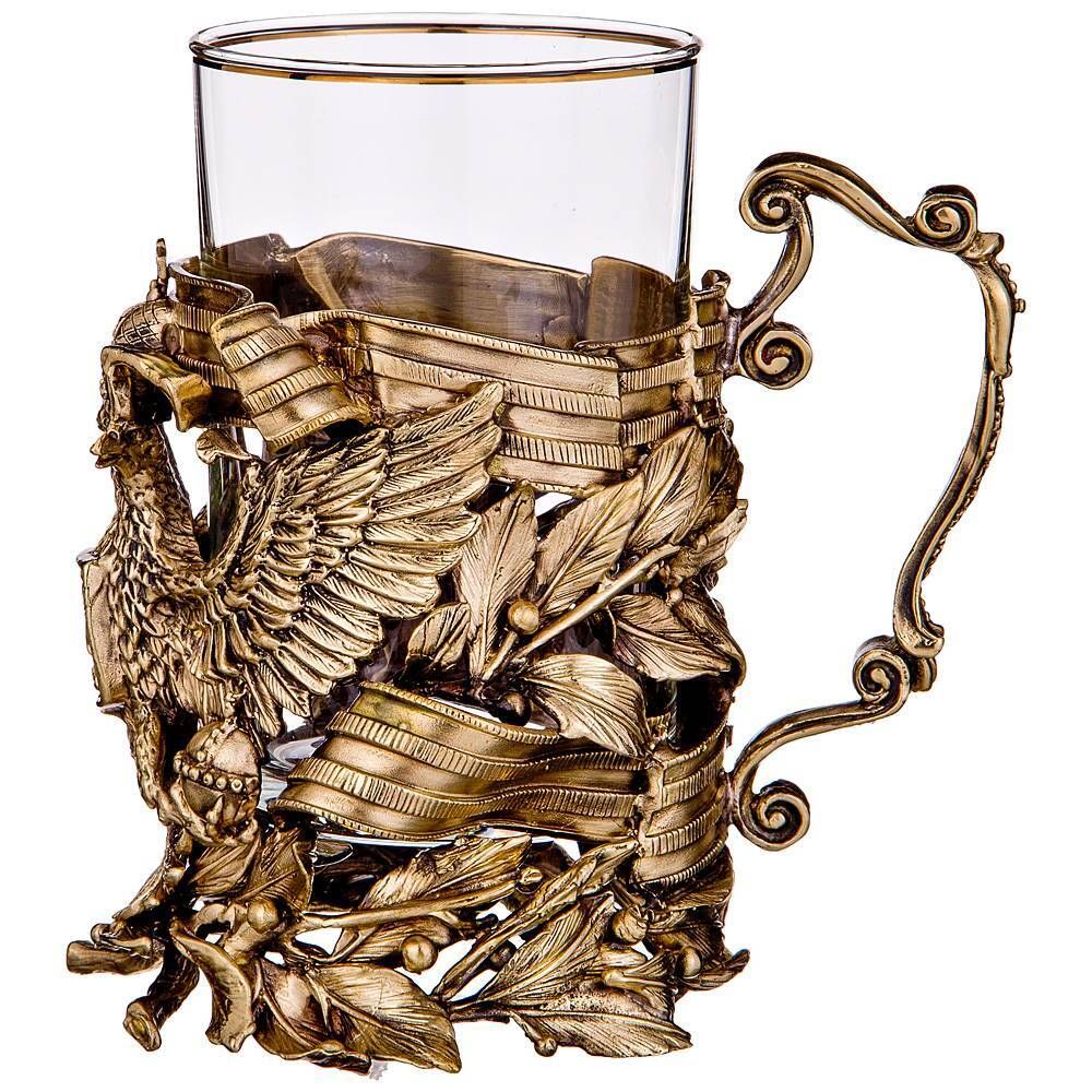 СТАКАН С ПОДСТАКАННИКОМ "ГЕРБ" 250 МЛ (КОР=1ШТ.)