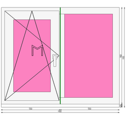 Пластиковое окно 900 х 1100 ТермА Эко + Москитная сетка