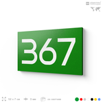 Номер на дверь 367, табличка на дверь для офиса, квартиры, кабинета, аудитории, склада, зеленая 120х70 мм, Айдентика Технолоджи