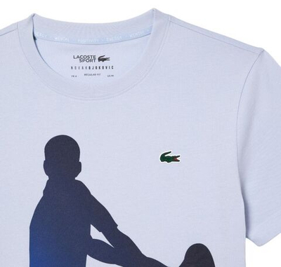 Мужская теннисная футболка Lacoste Tennis X Novak Djokovic T-Shirt & Cap Set - light blue