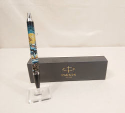 Ручка "Деревенский пейзаж" с ручной росписью Палех