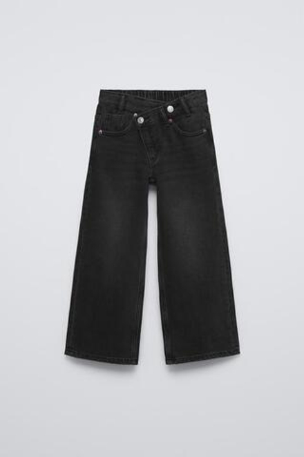 ZARA ДЖИНСЫ С ШИРОКИМИ ШТАНИНАМИ И ЗАПÁХОМ, ЧЕРНЫЙ
