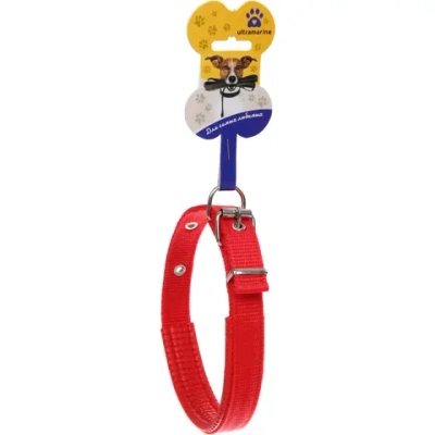 Ошейник для собак однотонный «ЗООЛЕНД БРО», цвет красный, 2*48см (бирка)