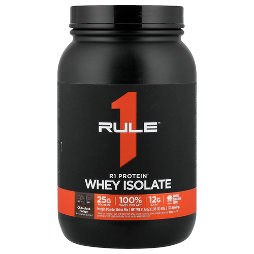 Rule One Proteins, R1 Protein™, сывороточный изолят, со вкусом шоколадной помадки, 896 г (1,98 фунта)