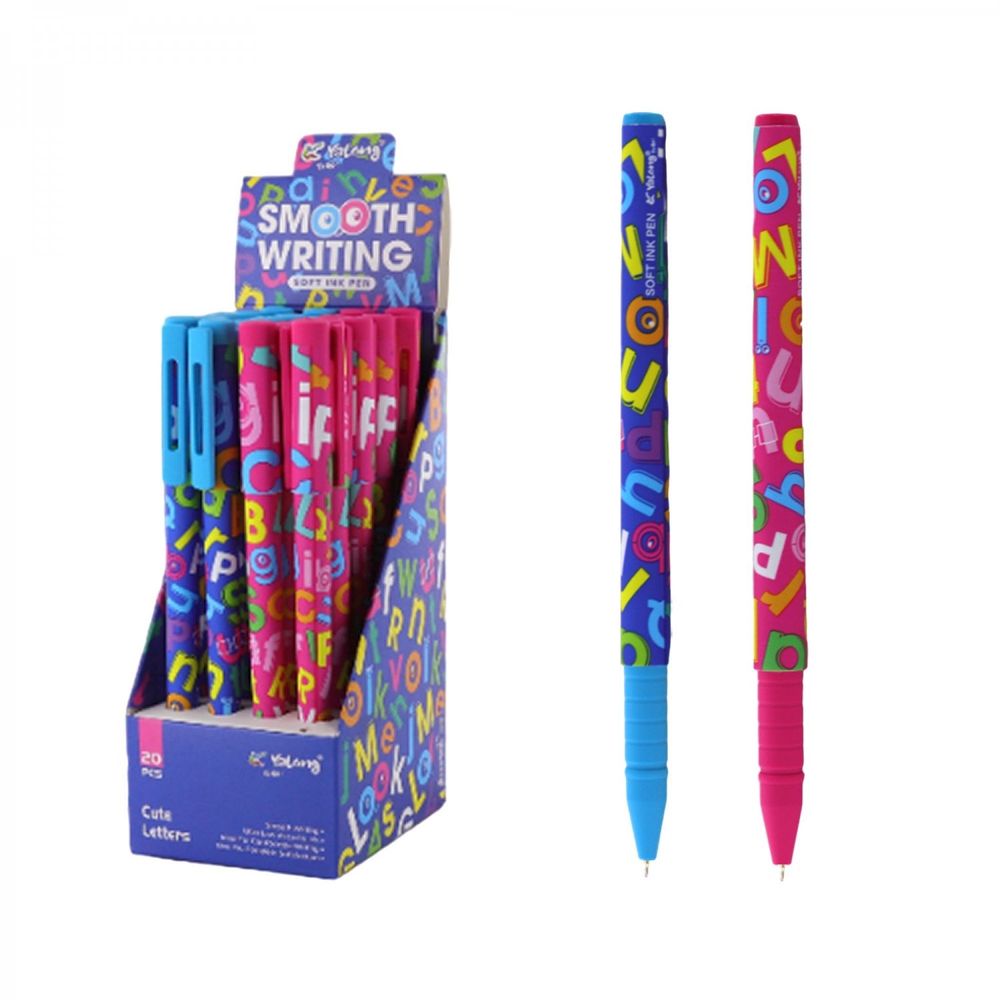 Ручка шариковая Yalong, на масляной основе, "ABCDF", 0,7 мм, синяя, игольчатый наконечник, цветной пластиковый корус, карт. уп Ручка шариковая Yalong, на масляной основе, "ABCDF", 0,7 мм, синяя, игольчатый наконечник, цветной пластиковый корус, карт. уп