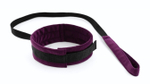 Фиолетово-черный ошейник My rules с поводком (Цвет: фиолетовый с черным)